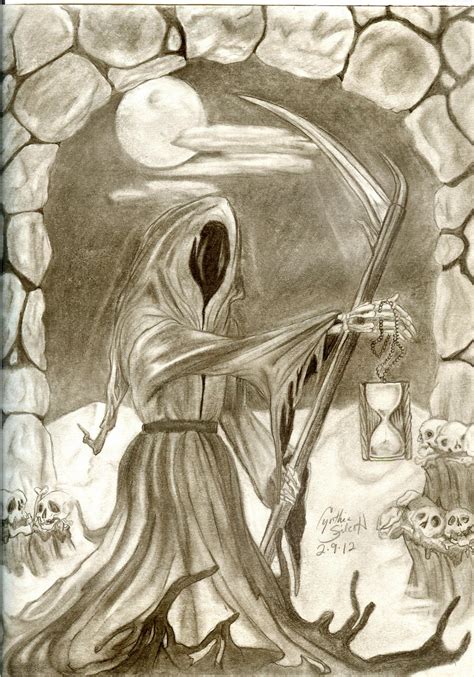 Original Grim Reaper Drawing By Cyndisilcott On Deviantart