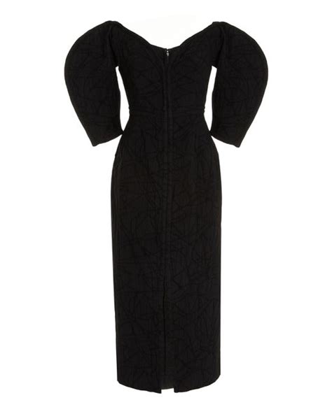 Mara Hoffman Leonara Off The Shoulder Organic Cotton Linen Midi Dress In Black Lyst
