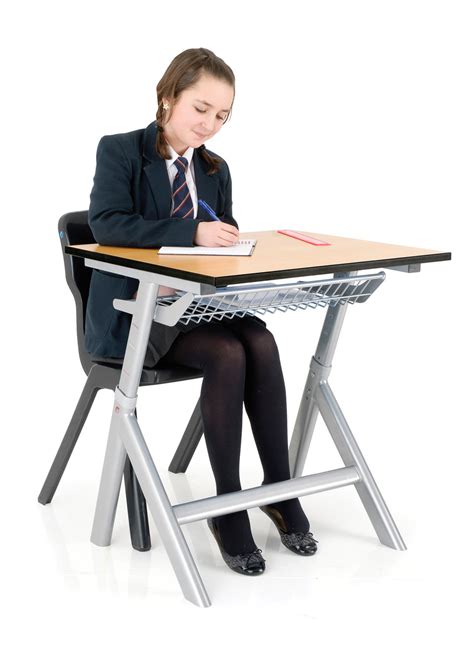 • the chairs are designed to neatly fit under the table to save space when not in use. Height Adjustable Classroom Table - Welsh Educational Supplies