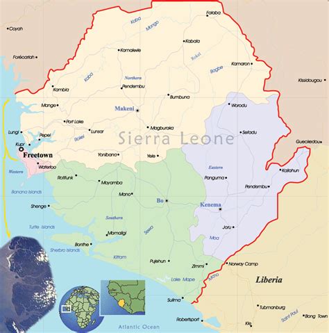 Sierra Leone Politische Karte