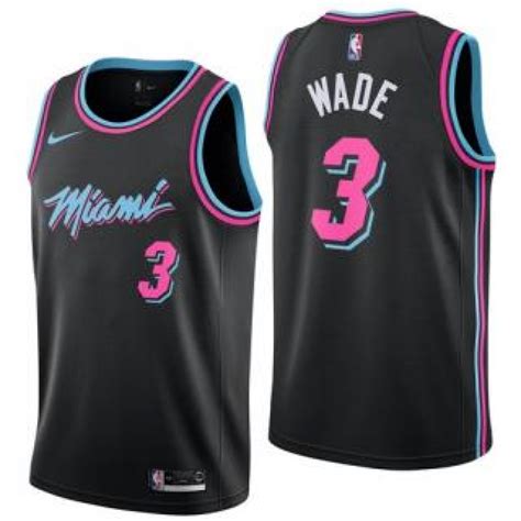 Camiseta Dwyane Wade #3 Miami Heat 18/19 Negro City ...