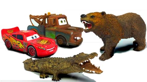 Learning wild animals names and sounds with cartoon characters and real animals for kids! Disney Pixar Cars Lightning McQueen and Mater Fun Learning ...