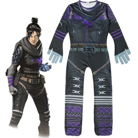 Kids Apex Legends Costume Jumpsuit With Gloves Halloween Costume Party