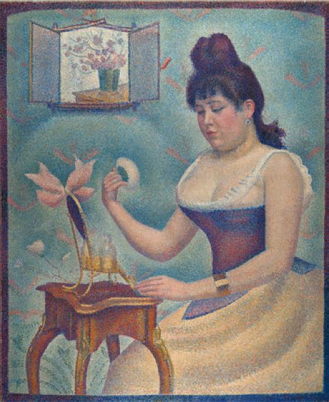 Painting By Georges Seurat Woman Powdering Herself Oil On