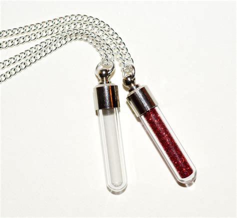 Empty Vial Necklace Fill Your Own Test Tube Necklace Screw Etsy Uk