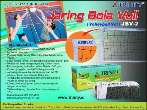 Dibagian atas, kiri dan kanan jaring net terdapat kain berbentuk pita. Jaring Bola Voli JBV-2 - Toko Grosir Olahraga