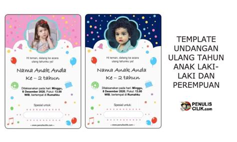 Download Template Undangan Ulang Tahun Anak Laki Laki Dan Perempuan