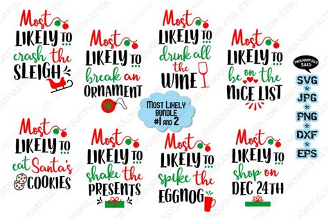 Funny Most Likely Christmas #1 & 2, SVG JPG PNG EPS DXF (819279) | SVGs