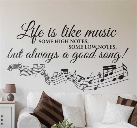 Life Is Like Music Wall Quote Sticker Tenstickers