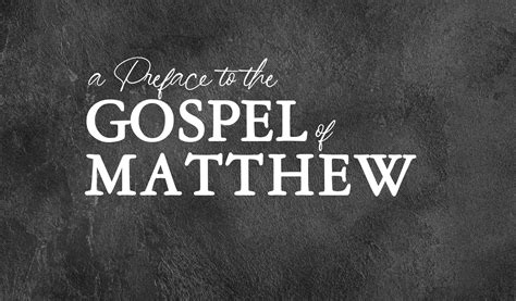 Sermon Series - A Preface to the Gospel of Matthew - Westside Baptist ...