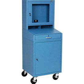 Deluxe mobile security computer cabinet. Workshop Computer Workstations | Mobile Computer ...