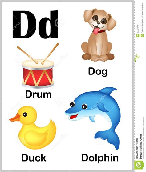 Alphabet Letter D Pictures Stock Vector Illustration Of Duck 50724099 Alphabet Preschool