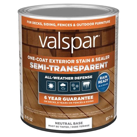 Valspar Tintable Neutral Base Semi Transparent Exterior Stain And