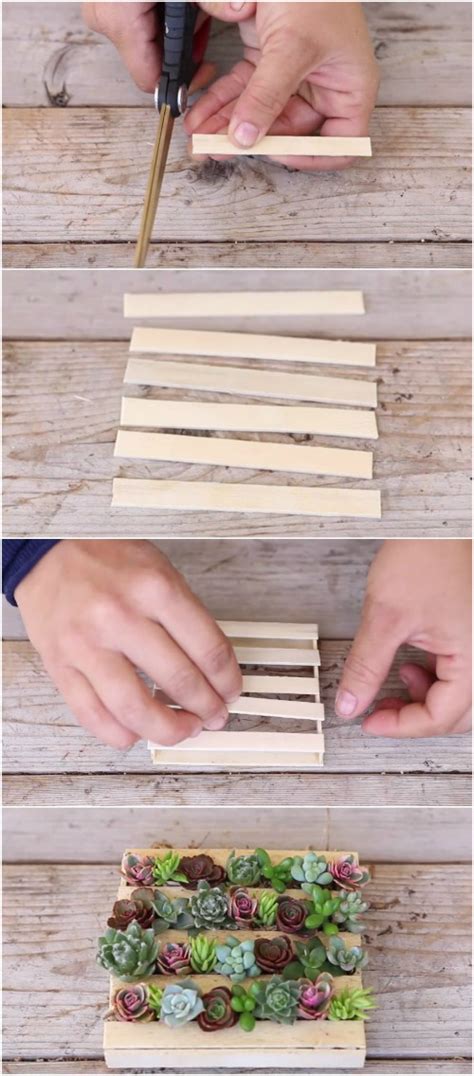Make The Cutest Succulent Mini Pallet Ever Out Of Popsicle