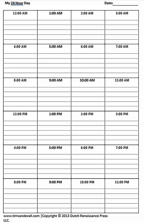 Free weekly schedule templates for pdf 18 templates by : Daily Schedule Template - culturopedia