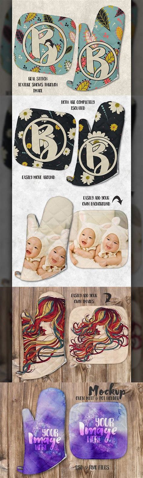 Oven Mitt & Pot Holder Set Mockup | Oven mitts, Mockup, Oven mitts & pot holders
