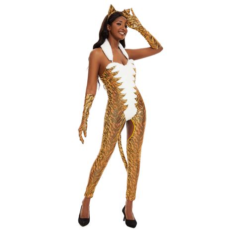 Pixiemain Sexy Tiger Bodysuit For Womens Halloween Costume Large Nellis Auction