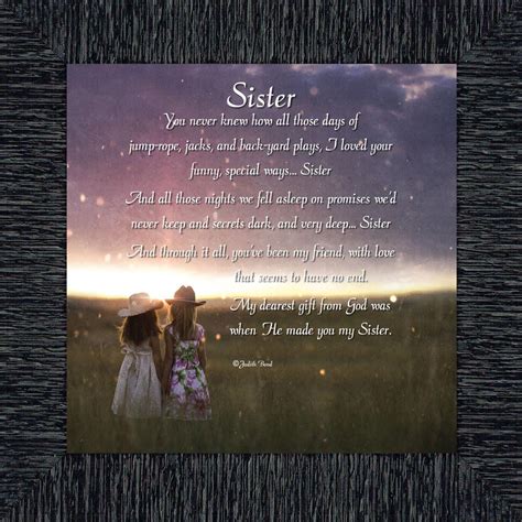 sister for my sister special t for sister from sibling framed poem 10x10 8627
