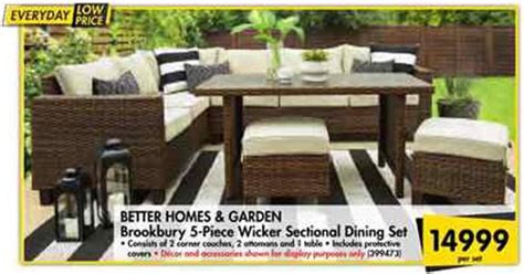 Better Homes And Garden Brookbury Wicker Sectional Dining Set 5 Pieces