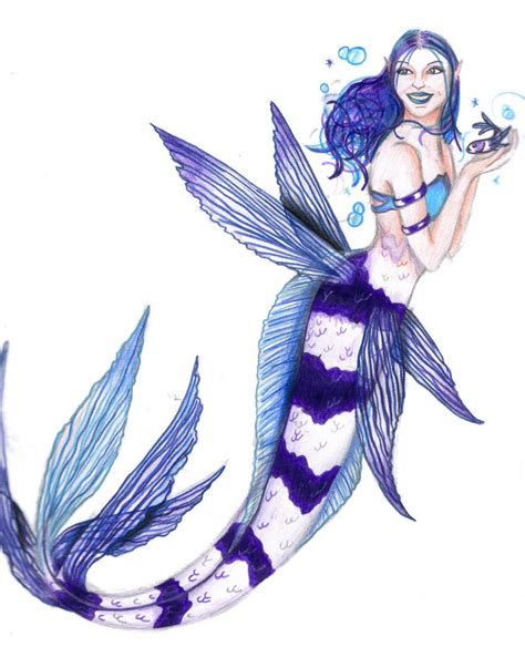 Blue And Purple Mermaid By Zepheenia On Deviantart