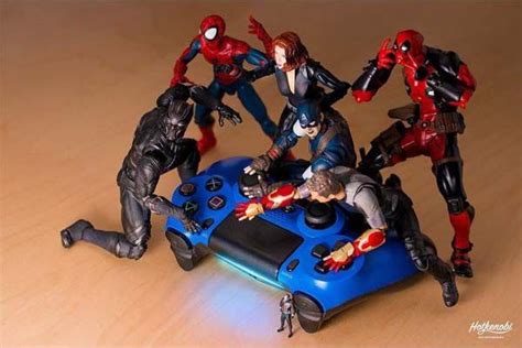Marvel cool photos / 50pcs cartoon marvel stickers cool the avengers waterproof sticker luggage skateboard guitar laptop stikers kid toy stickers aliexpress : The Awesome Mashup Photos of Superhero Action Figures by ...