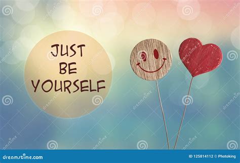 Just Be Yourself With Heart And Smile Emoji Stock Photo Image Of Blog