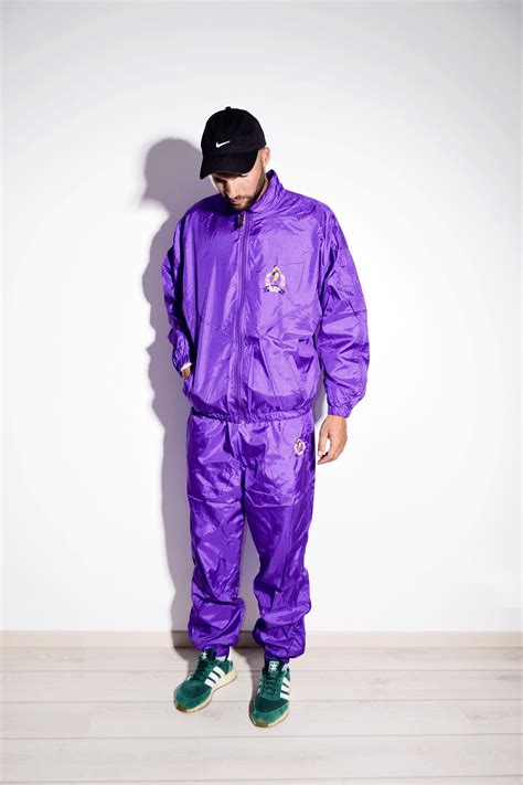 80s Vintage Rave Tracksuit Set In Purple Color Old School Etsy