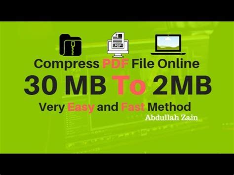 Video compression & understanding video file size. How to Compress PDF File size 30MB To 2MB - YouTube