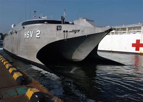 A Starboard Bow View Of The Us Navy Usn High Speed Vessel Two Hsv 2