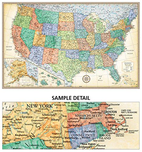 Rand Mcnally Classic United States Papernon Laminated Wall Map Wide
