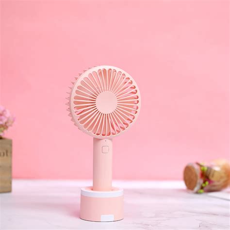Mini Handheld Fan With Cell Phone Holder Personal Portable Table Fan