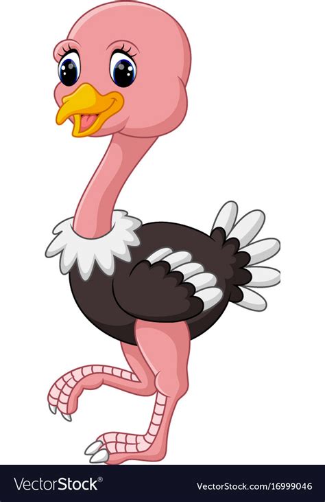 Funny Ostrich Cartoon Royalty Free Vector Image