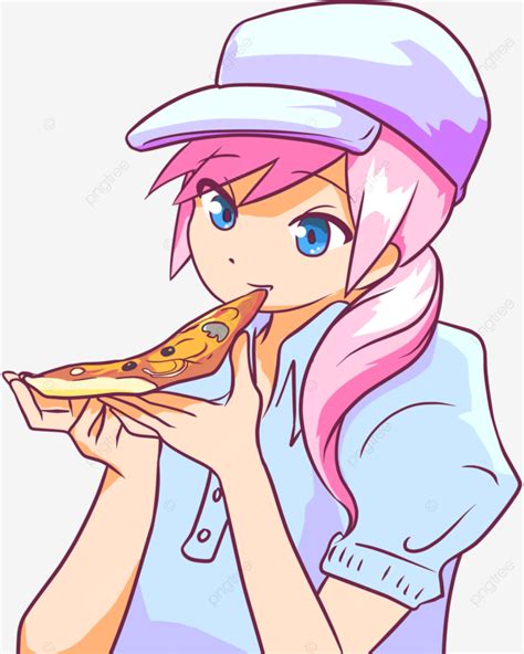 Anime Girl Eating Pizza Slice Pizza Slice Anime Girl Eating Png