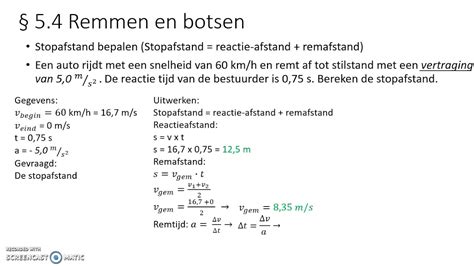 Stopafstand Berekenen YouTube