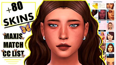 80 Skins Maxis Match Cc List The Sims 4 Custom Content Female