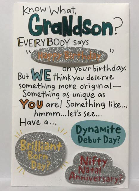 Happy Birthday Grandson American Greetings Sparkly Funny 3d Card Ebay