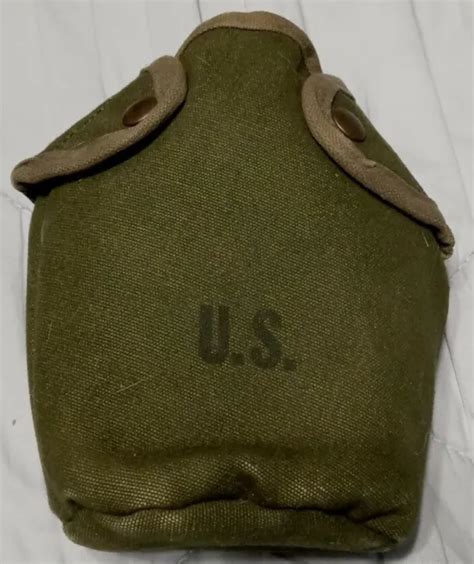 Original Vietnam Era Us Army Military Issue M1956 Canteen Cover With