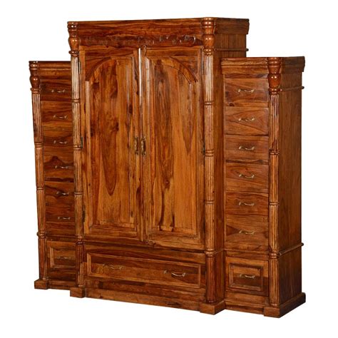 Royal Elizabethan Solid Wood Large Wardrobe Armoire With 15 Drawers