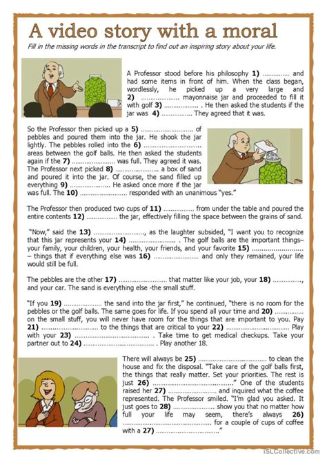 A Video Story With A Moral 1g Read English Esl Worksheets Pdf And Doc