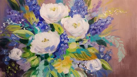 Impressionist Floral Vase 1 Acrylic Painting Tutorial Live Beginner