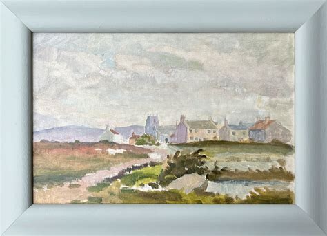 Harry Rutherford - Landscape with Church Road Original Painting for Sale