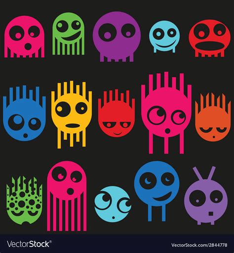 Cute Monsters Seamless Pattern Royalty Free Vector Image