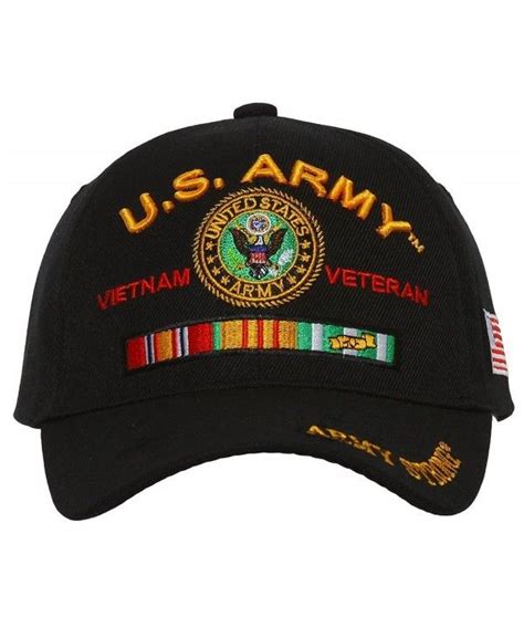 Us Army Vietnam Veteran Official Licensed Black Baseball Cap