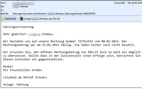 Please can you provide an . Trojaner-Warnung bei E-Mails mit einer Rechnung im Dateianhang