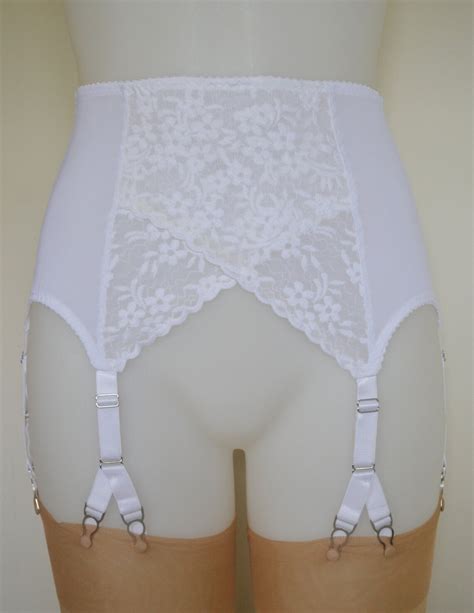 white lace suspender garter belt 6 y strap vintage retro etsy