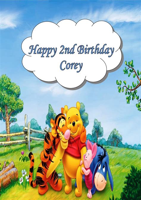 Winnie the pooh and tigger are outside with eeyore and pigletinside of this fun card that will keep your album! Personalised Winnie the Pooh Birthday Card