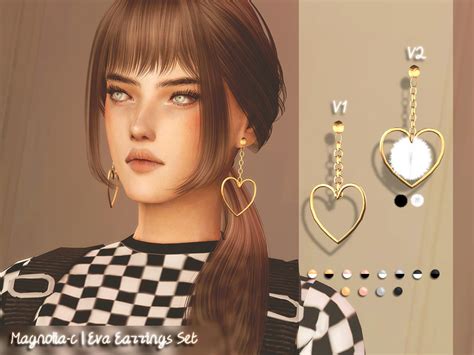 Magnolia C Eva Earrings Set Sims 4 Sims Sims 4 Mods