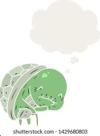 Cute Cartoon Old Turtle Thought Bubble Stock Vector Royalty Free