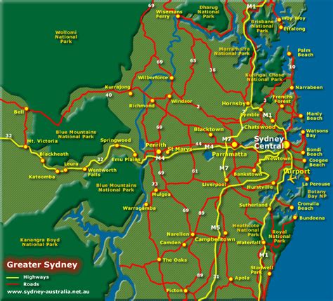 Greater Sydney Australia Tourist Map Sydney Australia • Mappery