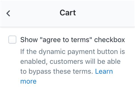 Terms And Conditions On The Cart Page Out Of The Sandbox